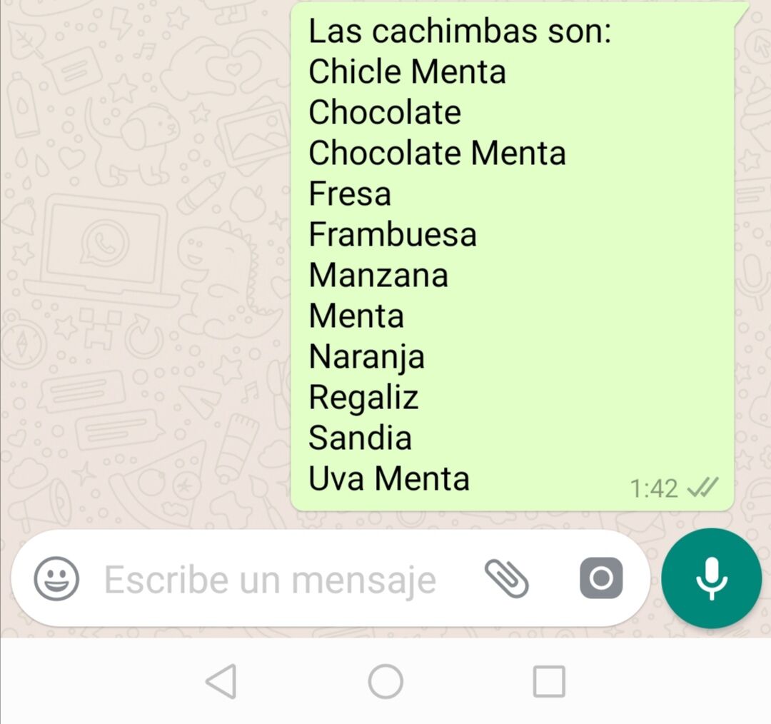 Sabores de las cachimbas.