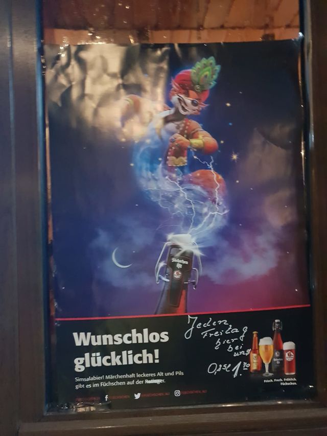 Täglich Füchschen Alt vom Fass im Ausschank 