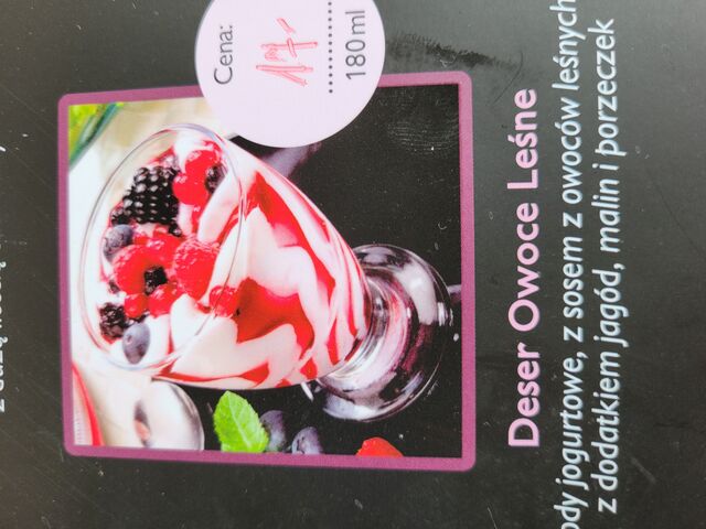 Nowości w Bistro
Lody deser owoce leśne 