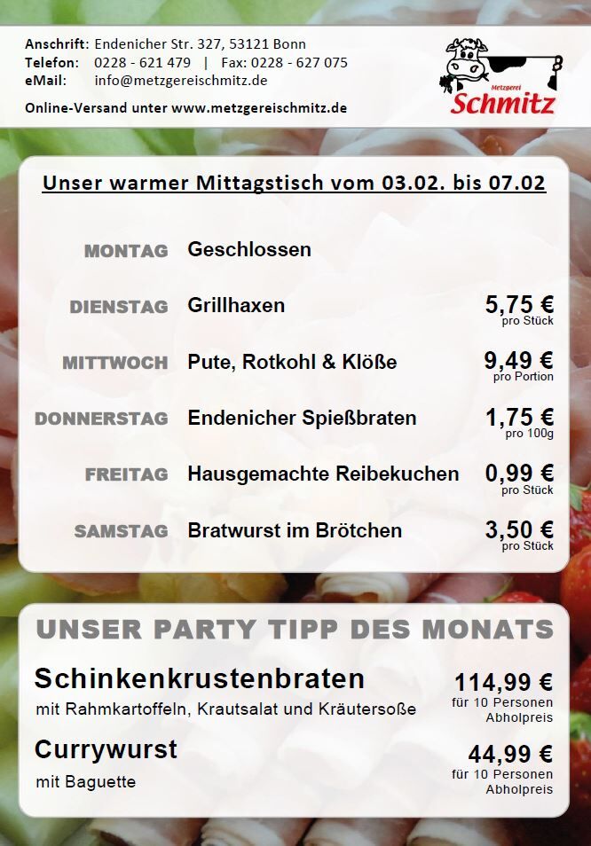 Unser Mittagstisch für diese Woche: