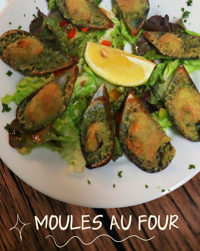 Moules gratinées au beurre persillé