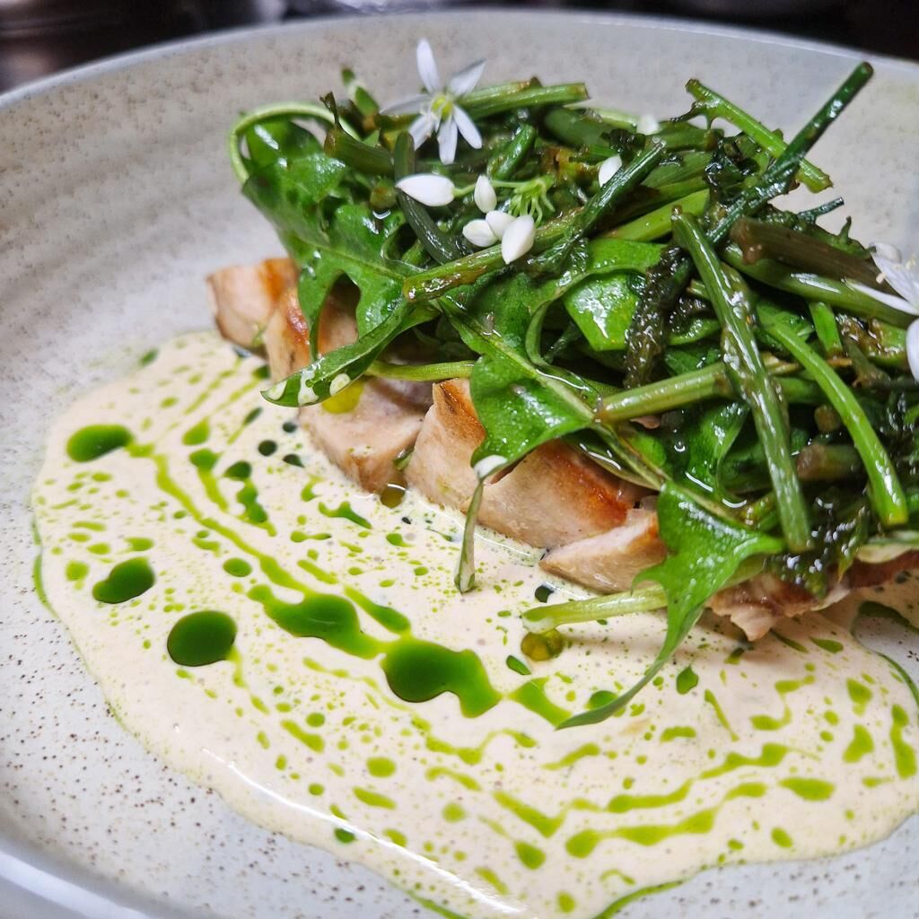 Swordfish/asparagus/brown butter/