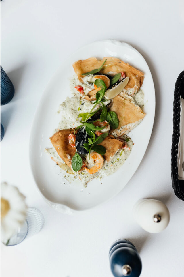 Crêpes z krewetkami 