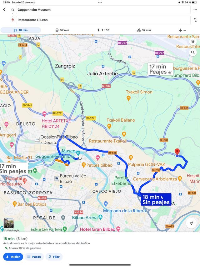 Desde el Museo Guggenheim de Bilbao