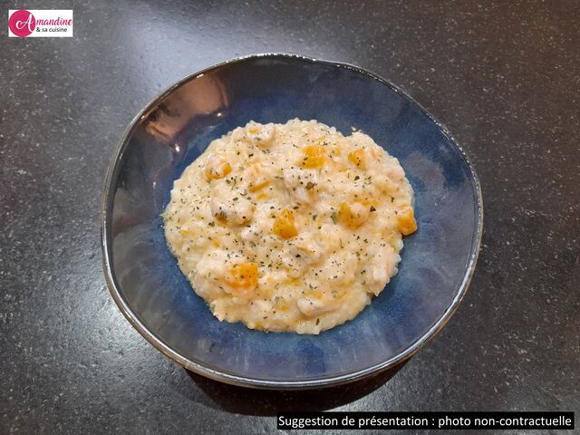 Risotto à la courge Butternut, filet de Dinde et fromage Grana Padano