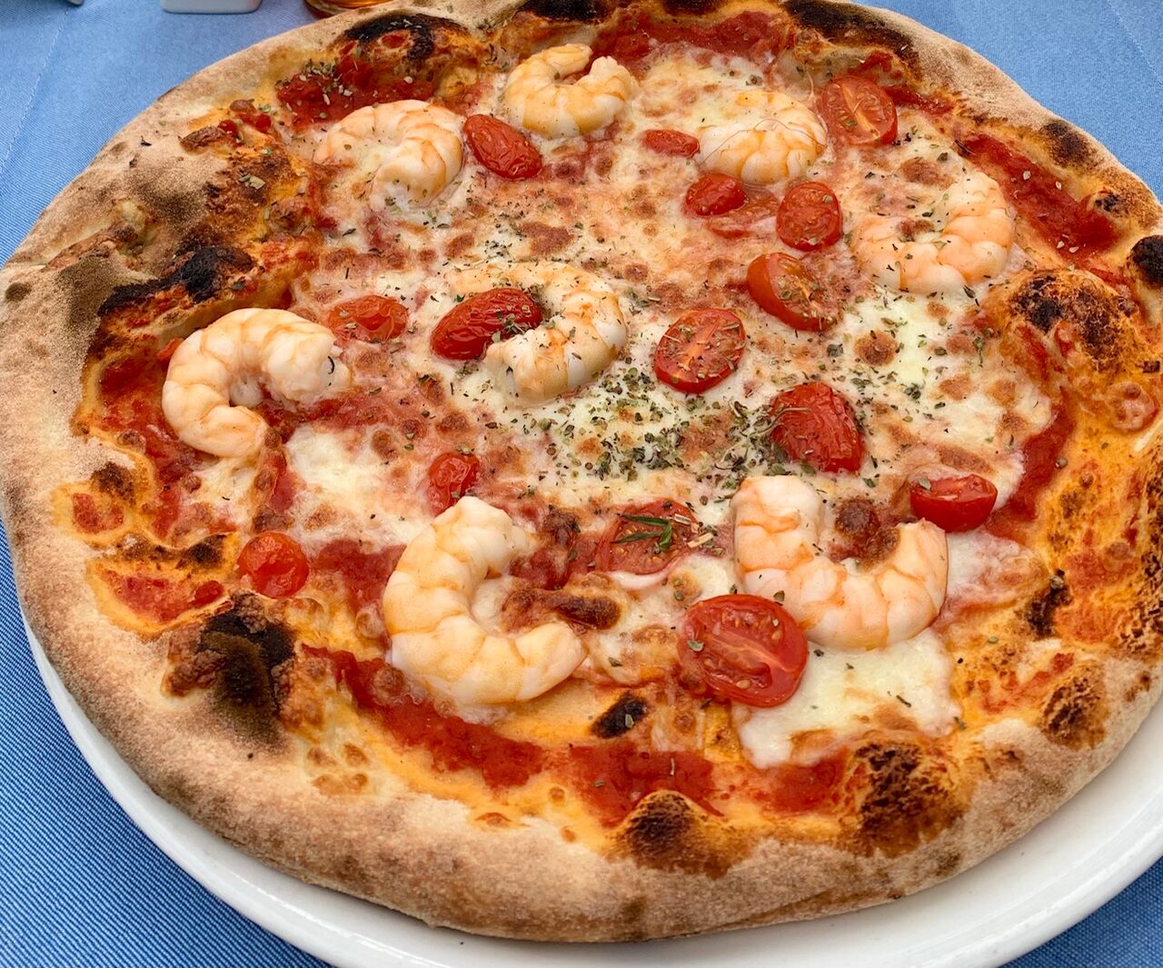 Pizza aux crevettes