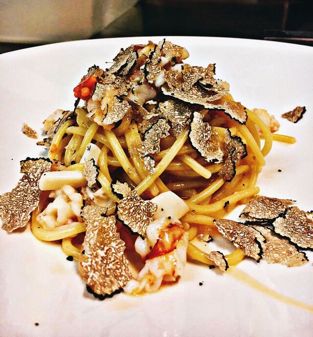 Tagliolino gamberi e tartufo