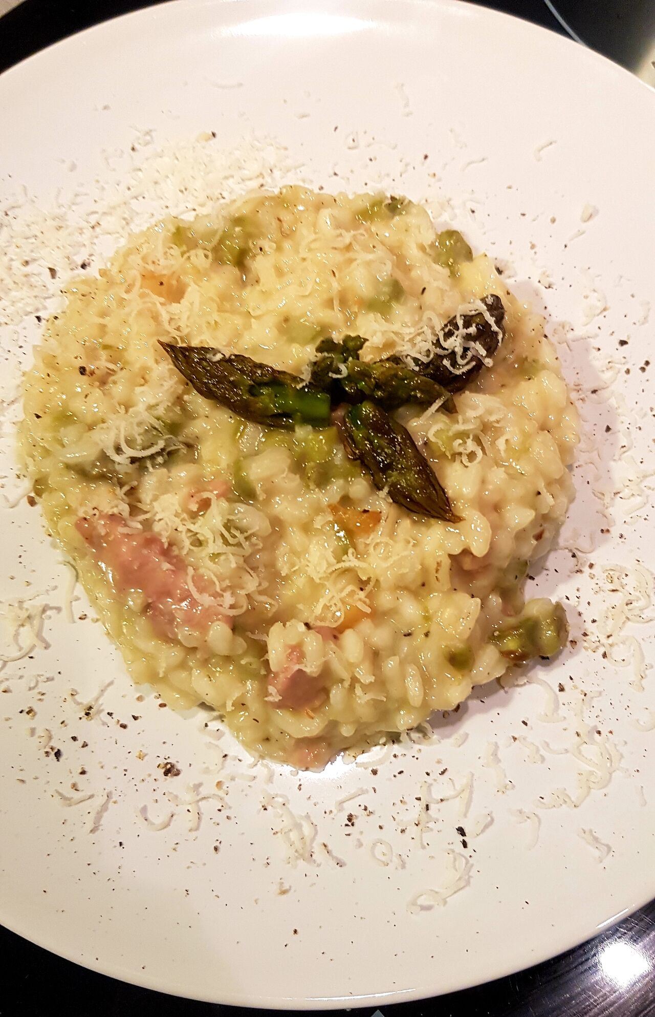 Risotto aux asperges et lardon
