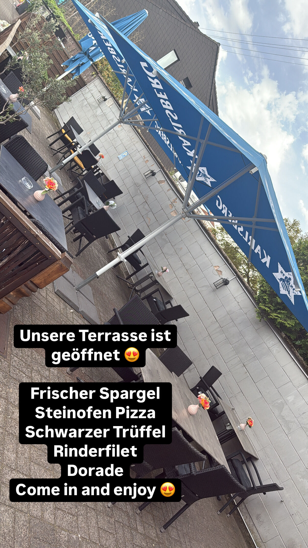 Terrasse geöffnet