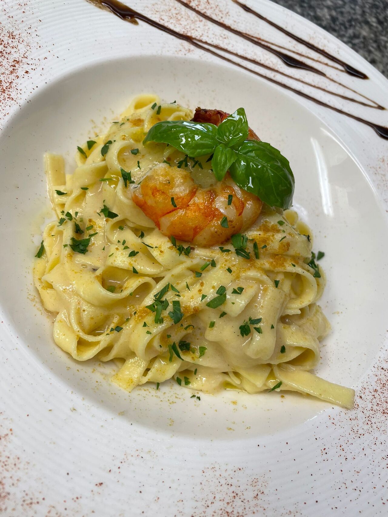 Tagliatelle mit Garnelencreme