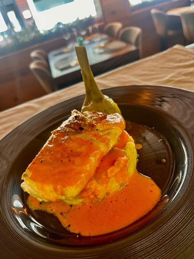 Cabillaud sauvage, sauce au poivron chrorizo