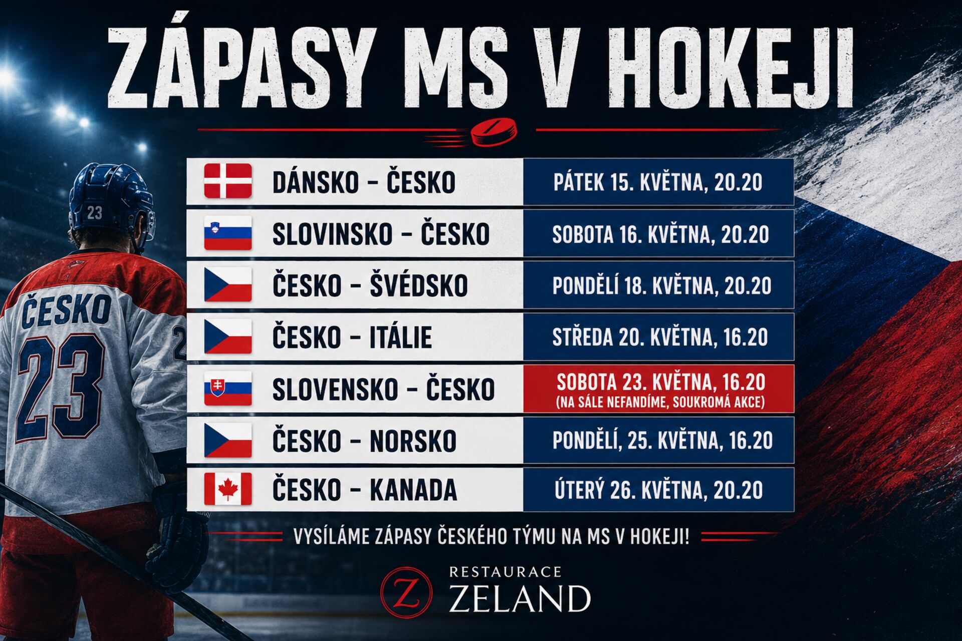 FANDÍME ČECHŮM NA MS V HOKEJI