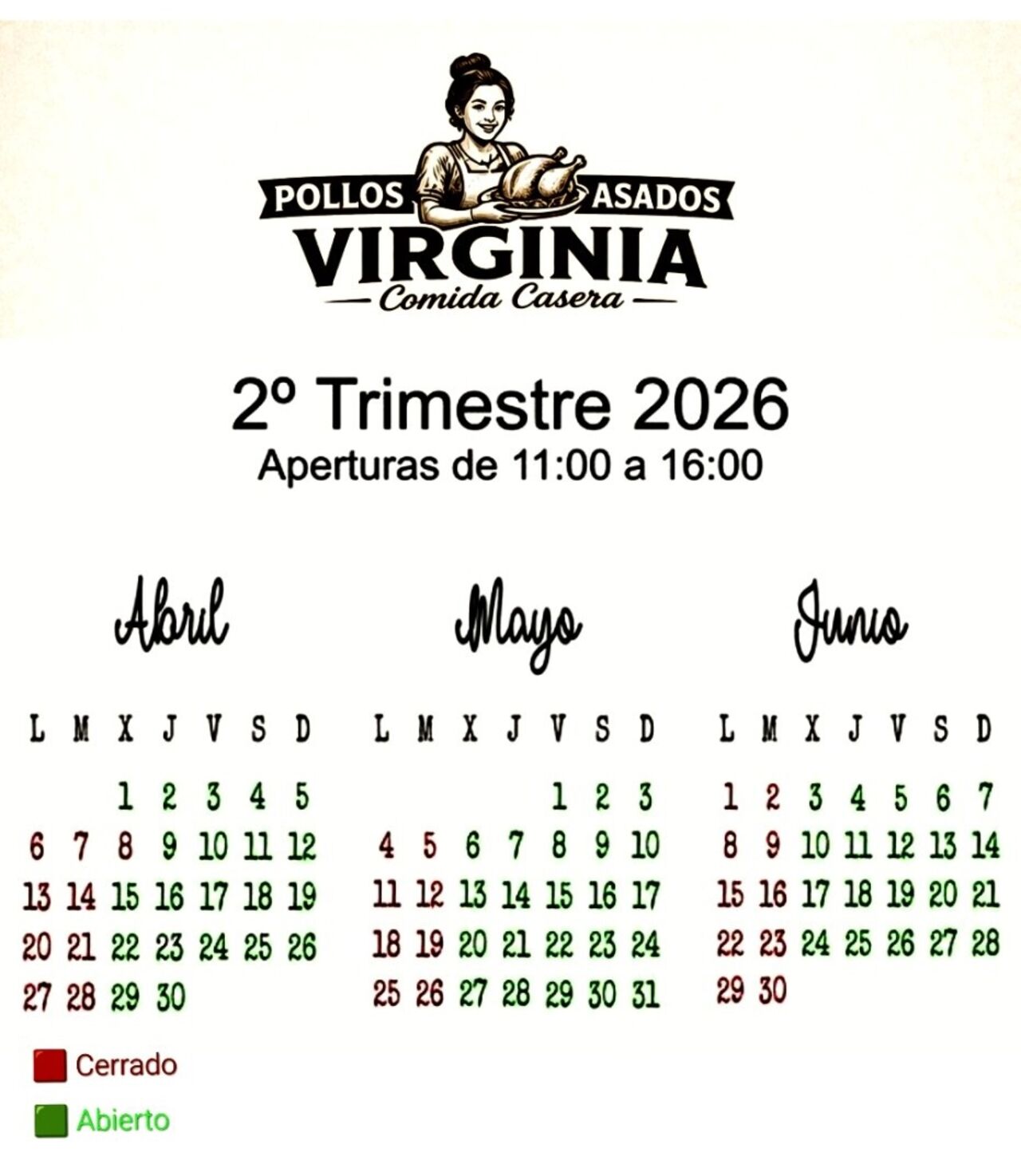 Calendario de aperturas