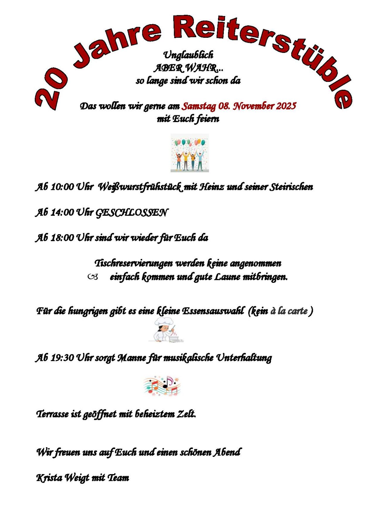 20 Jahre Reiterstüble