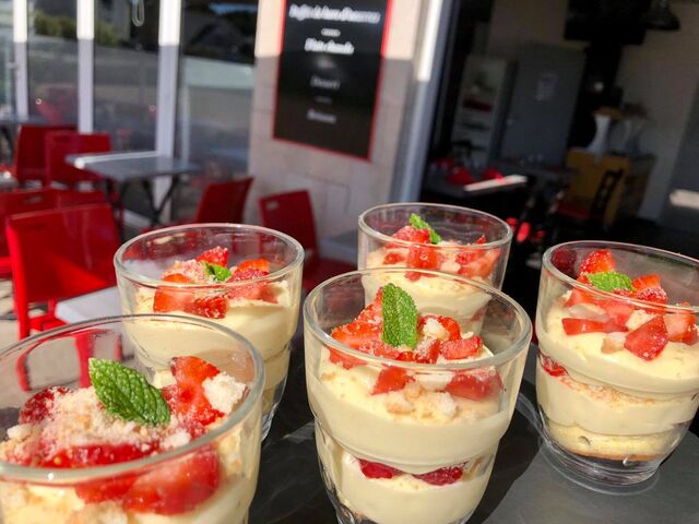 Dessert du jour, terrines façon fraisier