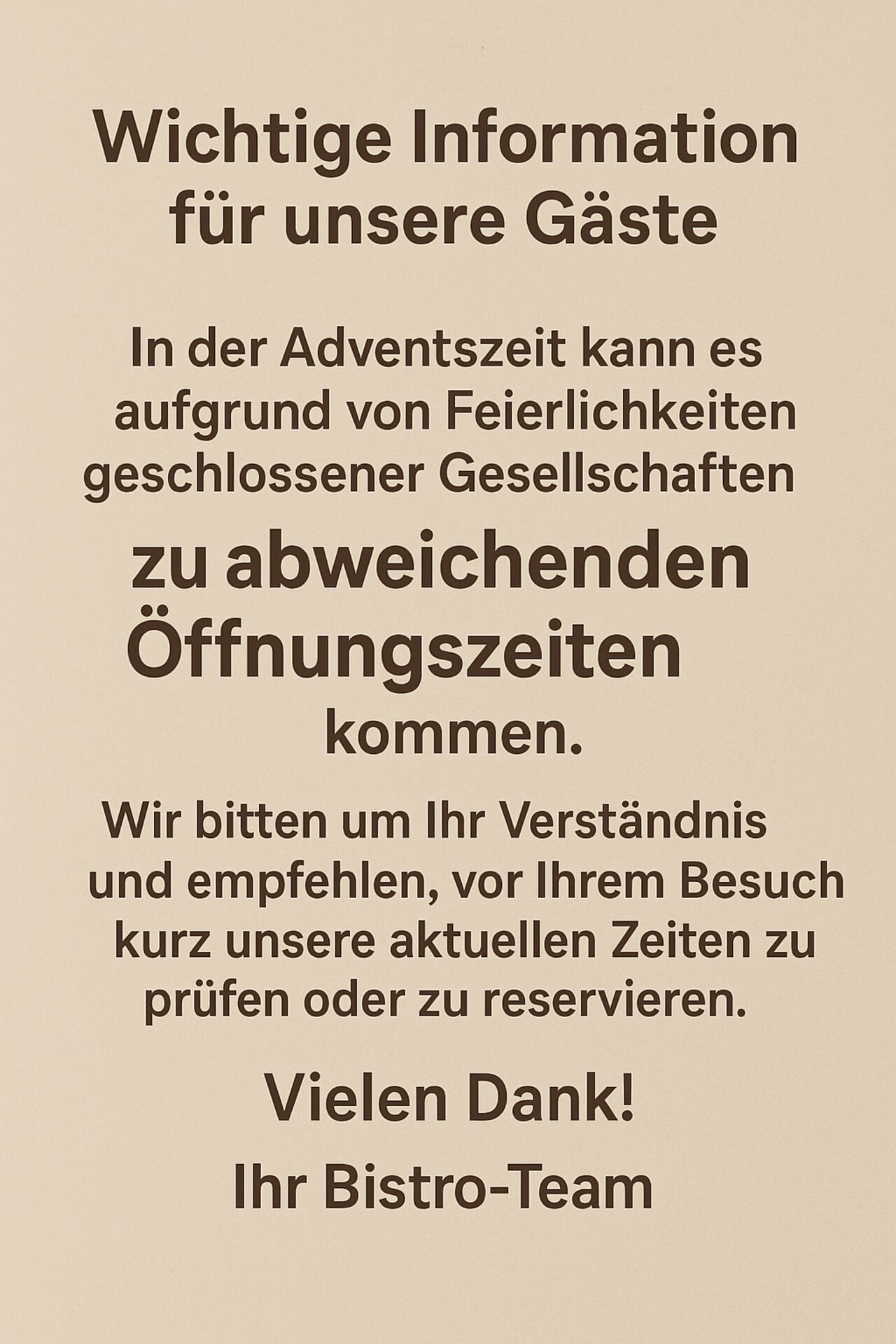 Variable Öffnungszeit