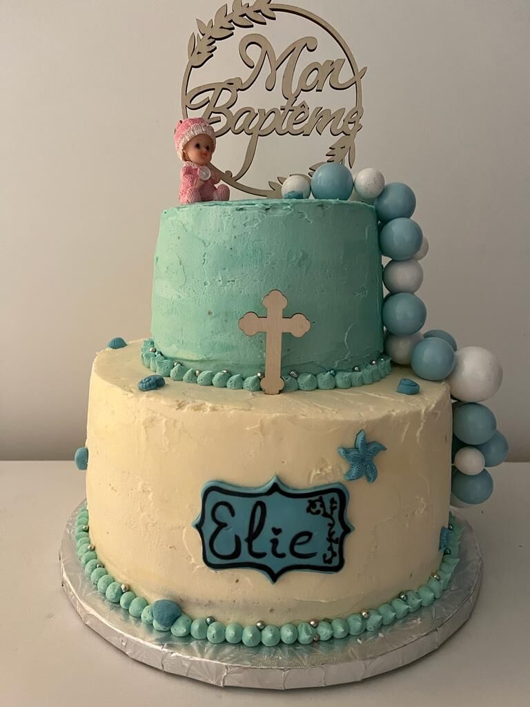 Gâteau Baptême thème mer