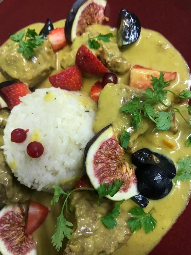 Curry d'agneau thaï figues et fruits rouges 