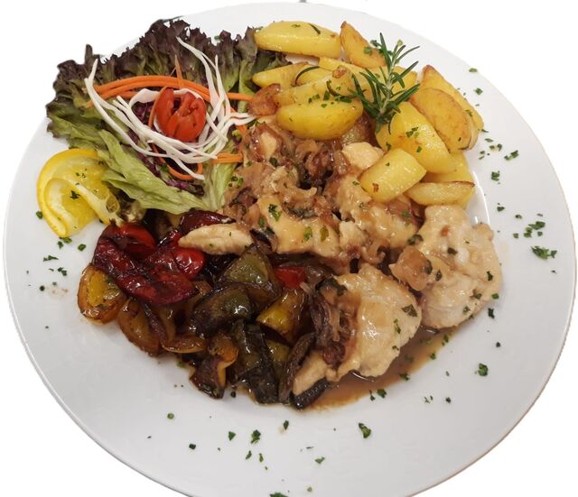 nodini di pollo con peperonata in agrodolce