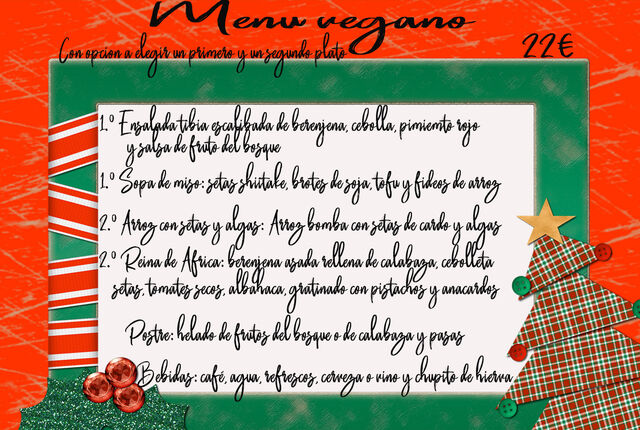 Menú navideño vegano