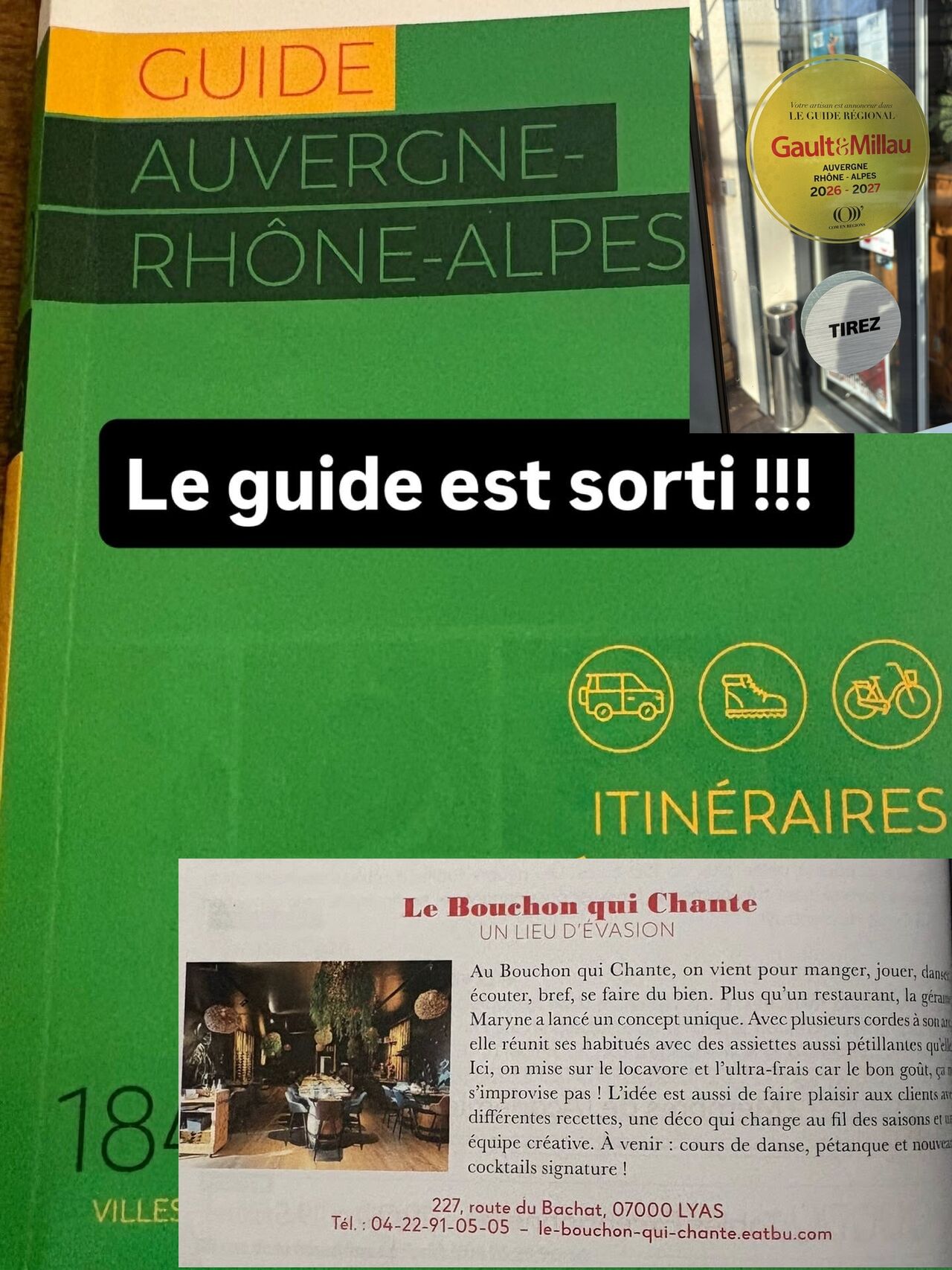 Entrée au Guide Régional du Gault et Millau