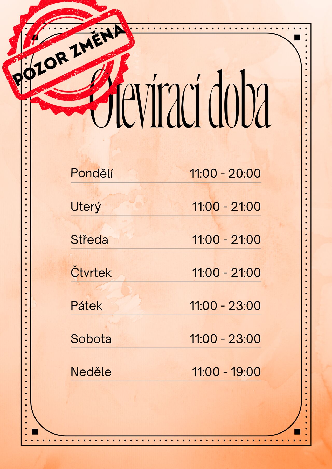 Otevírací doba