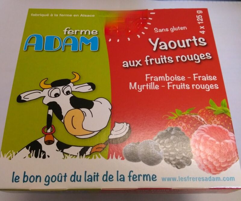 Yaourts aux fruits rouges Ferme Adam - 4x125gr - 2,29€