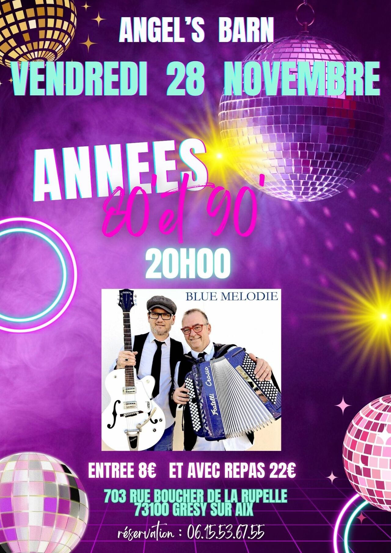 VENDREDI 28 NOVEMBRE : SOIREE ANNEES 80