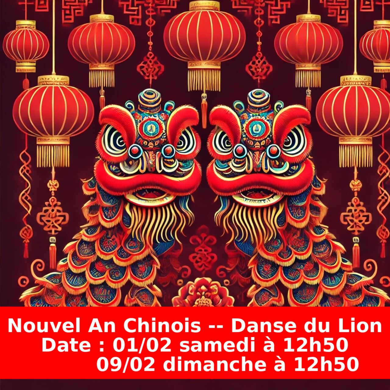 Nouvel An chinois danse du lion